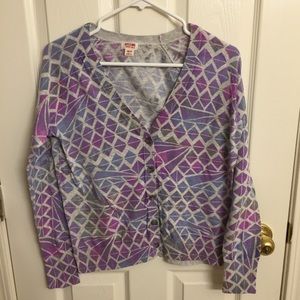 Purple pink geometric cardigan size XS